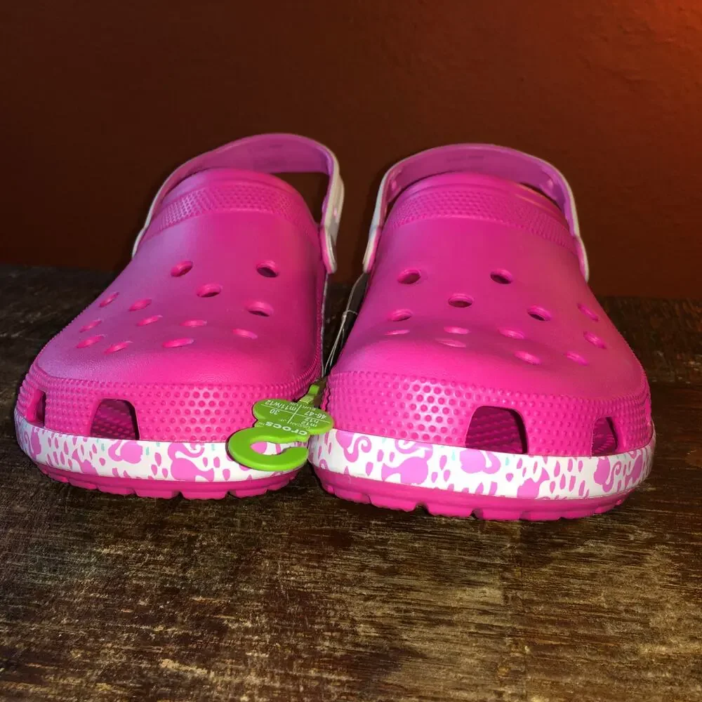 NEW Crocs x Barbie Classic Clog Mens 12 Electric Hot Pink Barbiecore Comfort NWT